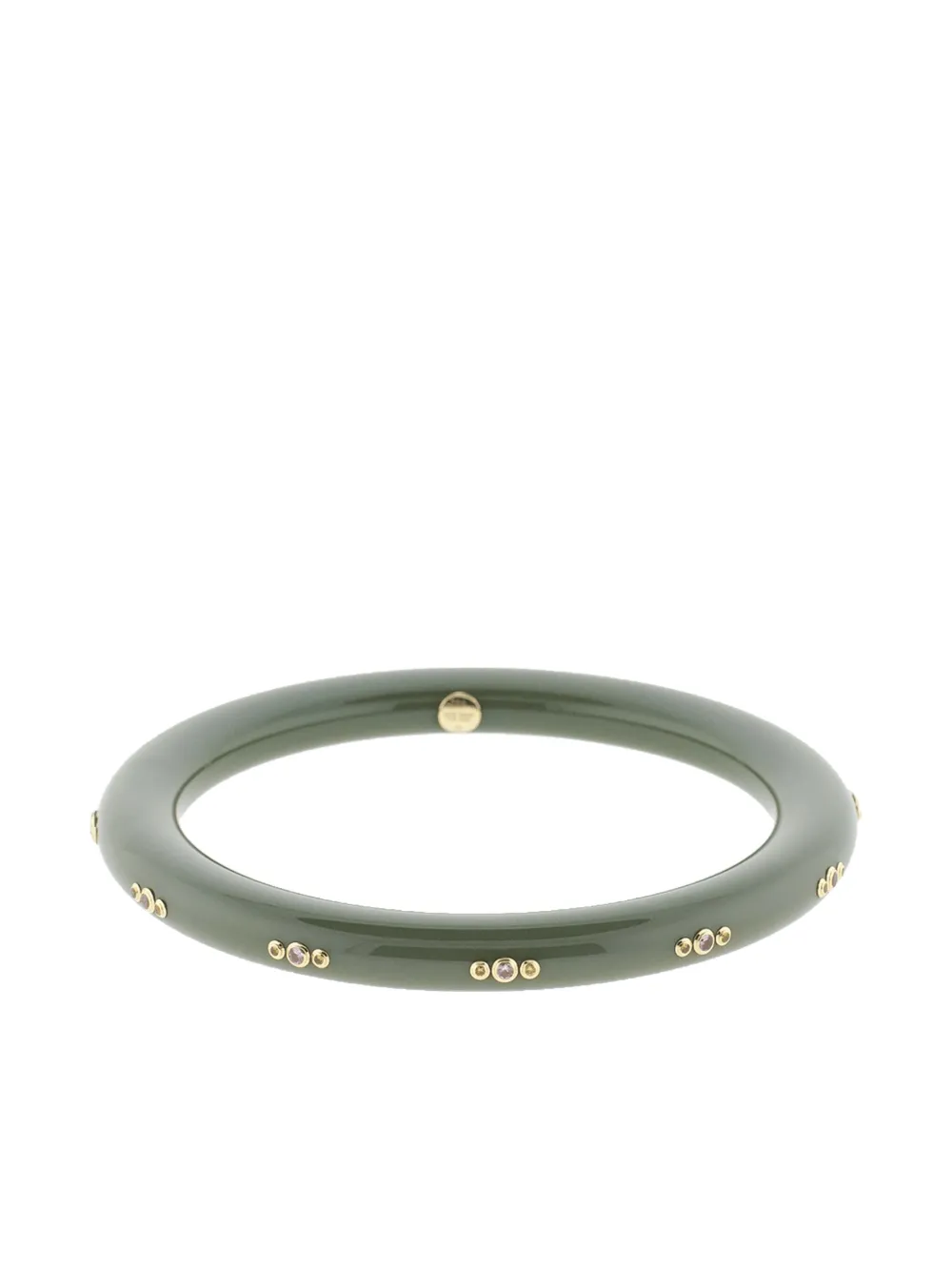 Mark Davis 18k Yellow Gold Iris Sapphire Bangle Bracelet In Green