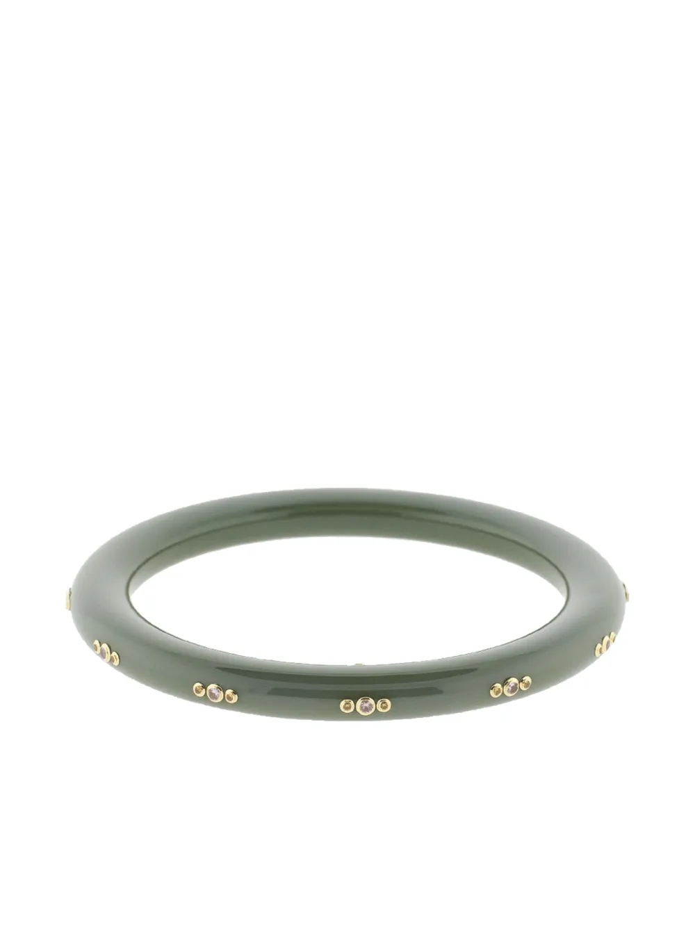 Mark Davis 18k Yellow Gold Iris Sapphire Bangle Bracelet In Green