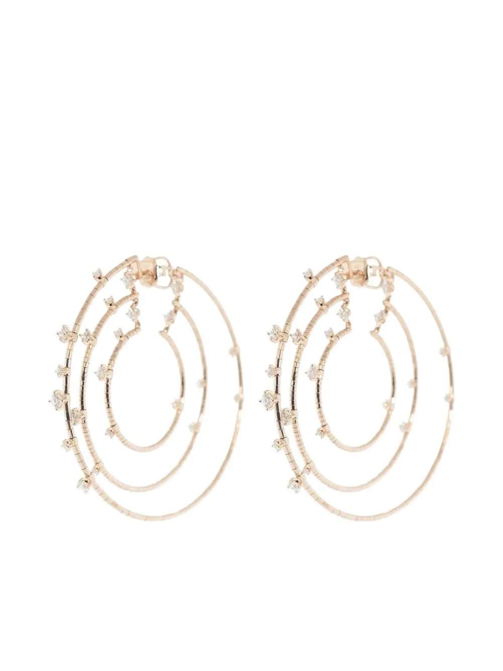 Mattia Cielo 18k Rose Gold Diamond Earrings In Gold