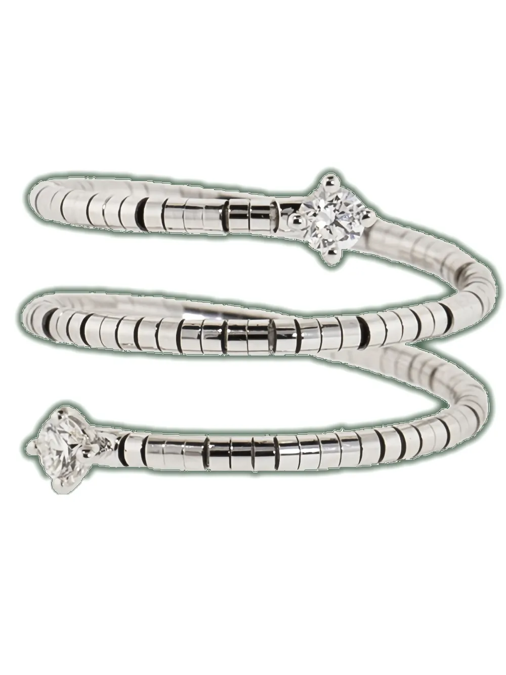 Mattia Cielo 18k White Gold Diamond Ring In Silver
