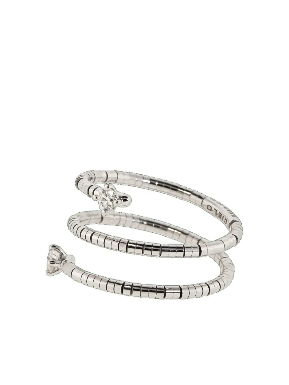 Mattia Cielo 18k White Gold Diamond Ring In Silver