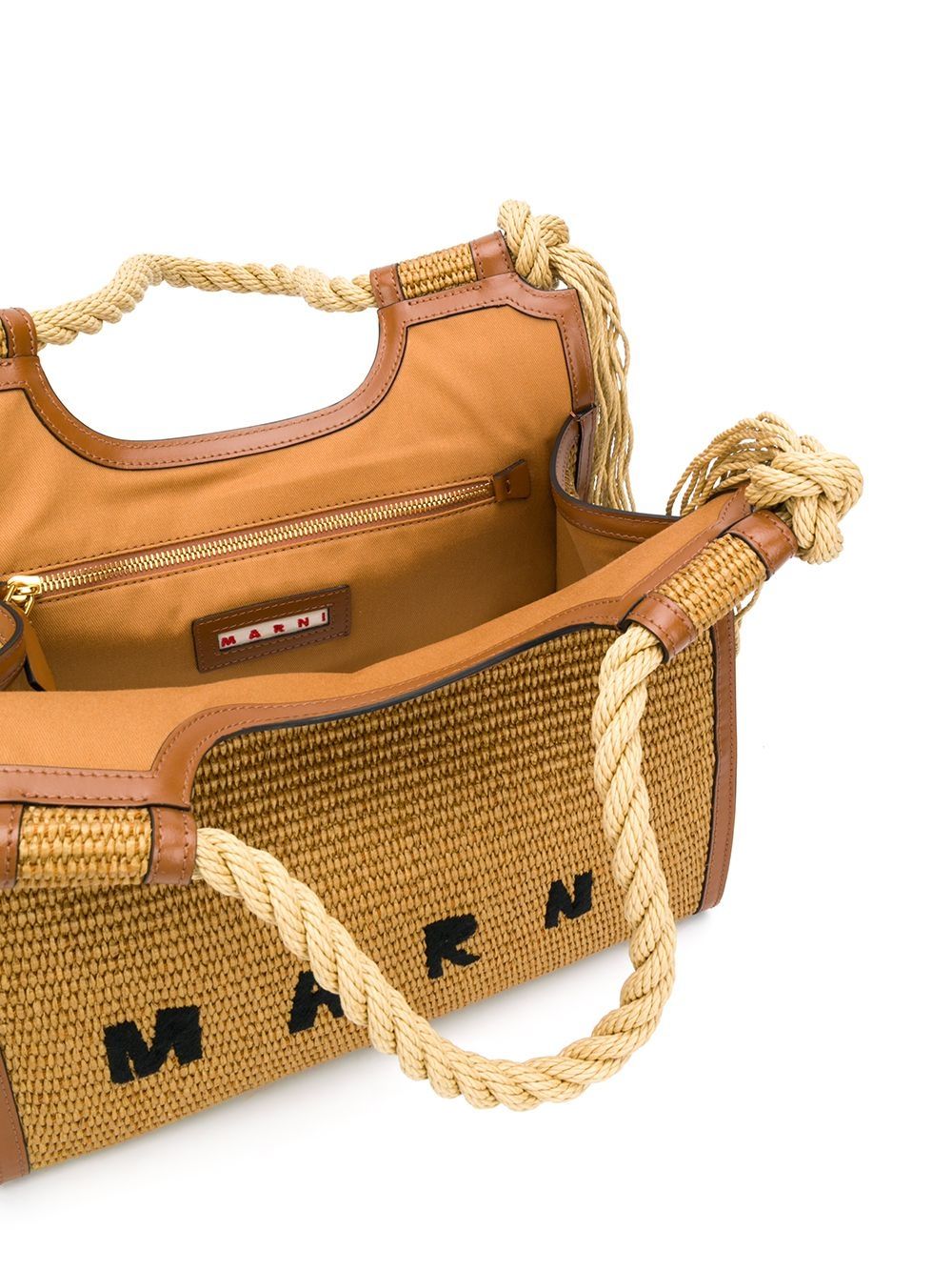 Shop Marni Marcel Summer Raffia Tote Bag In Brown