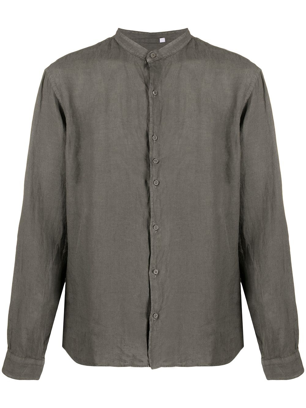 Costumein Collarless Long Sleeve Shirt In Grey