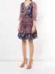 Marchesa Notte floral print smocked waist dress