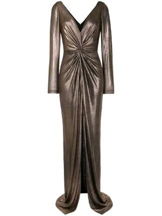 Marchesa notte cheap metallic dress