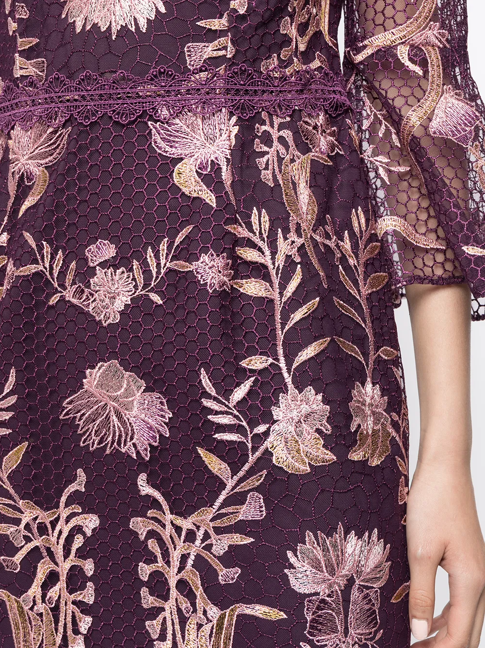фото Marchesa notte платье с цветочной вышивкой