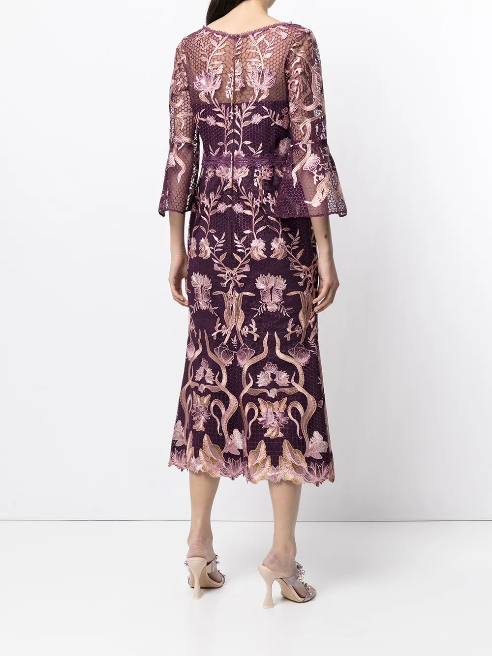 фото Marchesa notte платье с цветочной вышивкой