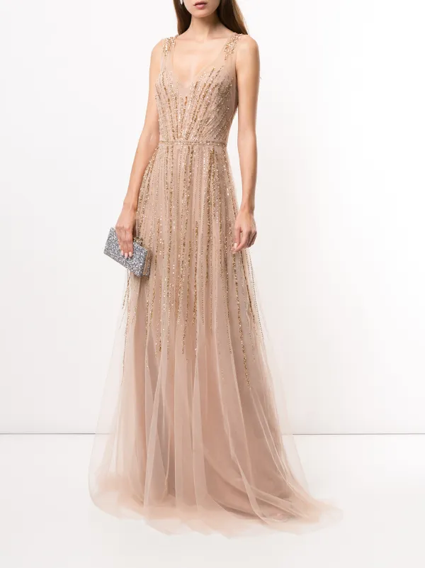 Shop Marchesa Notte sequin sleeveless 