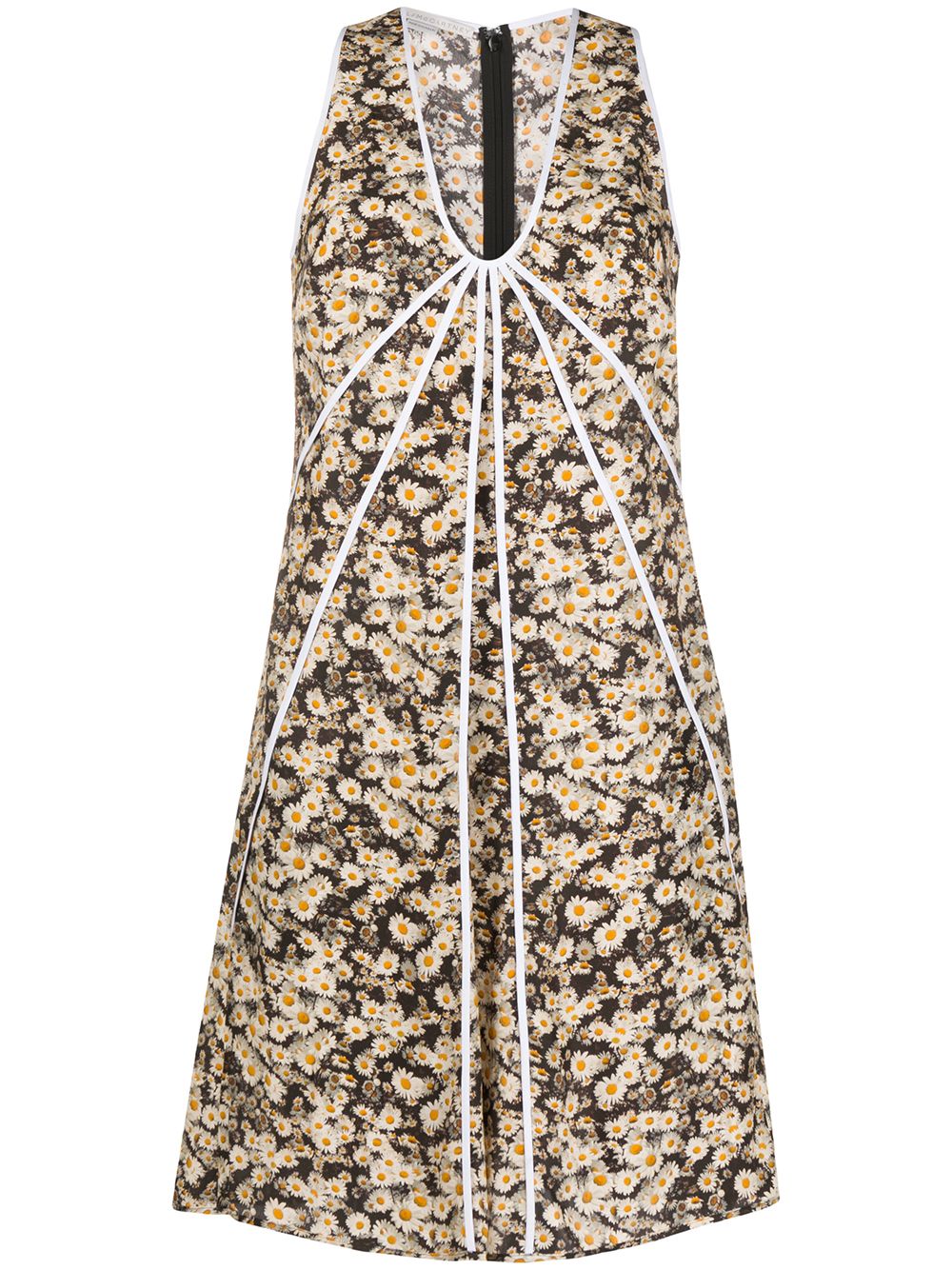 Stella Mccartney Daisy Print Shift Dress In Black