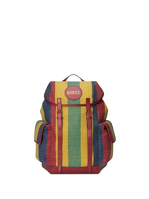 gucci backpack black with stripe