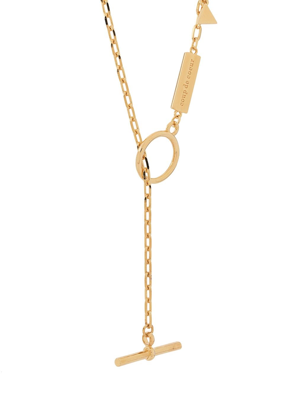 Shop Coup De Coeur T-bar Chain Necklace In Gold