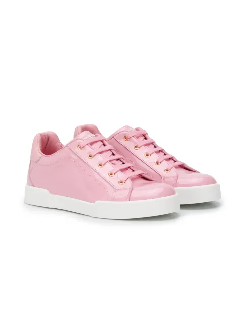 Dolce & Gabbana Kids Portofino patent leather sneakers