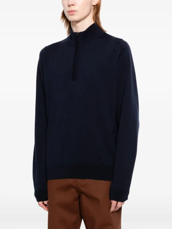 ジョンスメドレー メリノ ハーフジップ ブラック John Smedley ハーフジップ セーター 通販 - FARFETCH