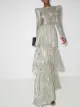 Image 2 of The Vampire's Wife Spokelam lamé-effect tiered maxi dress