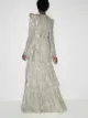The Vampire's Wife Spokelam lamé-effect tiered maxi dress