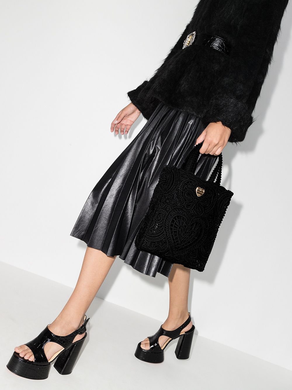 Image 2 of Dolce & Gabbana small Beatrice cordonetto-lace tote bag