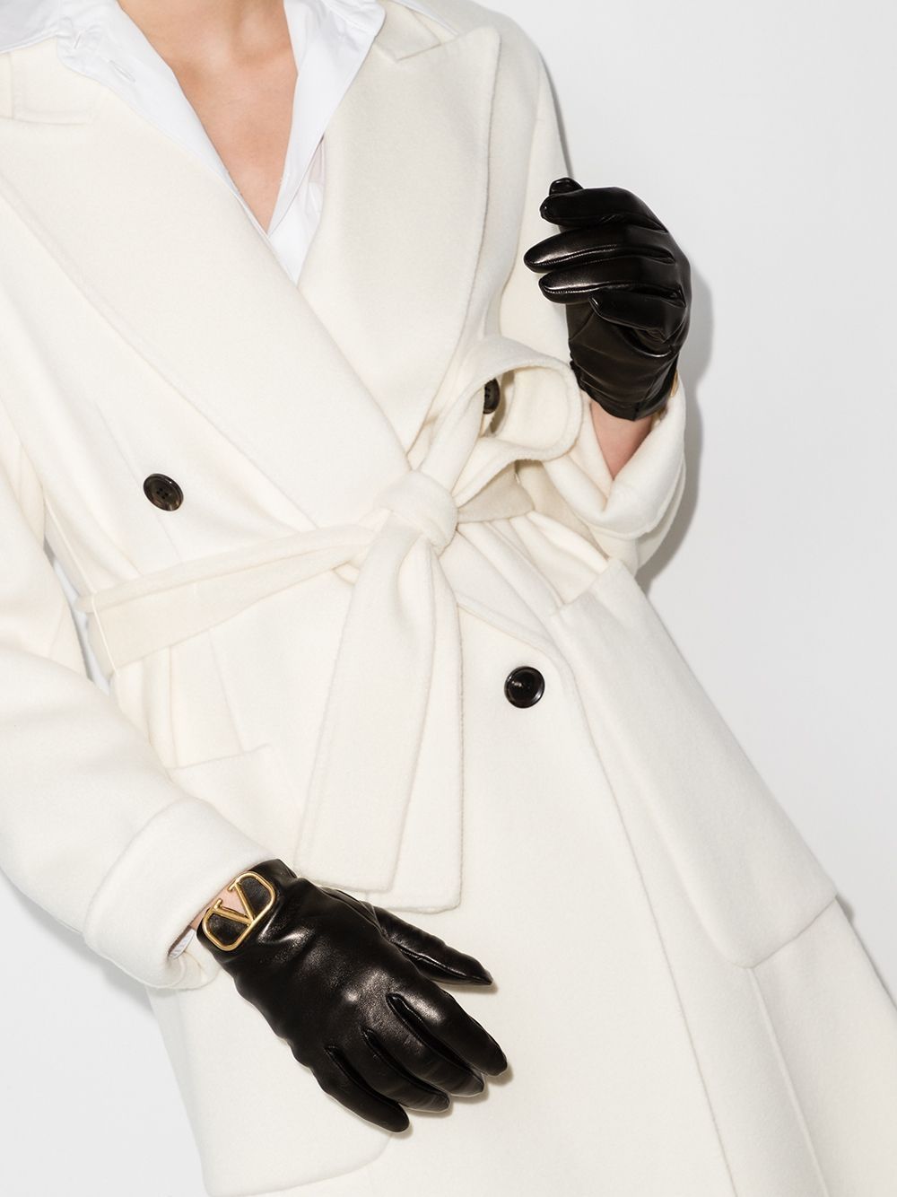 фото Valentino garavani перчатки с логотипом vlogo