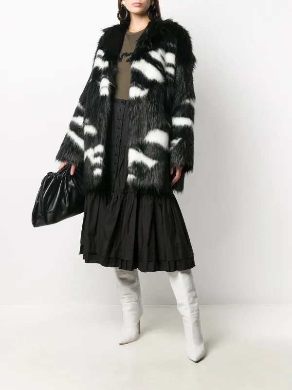 zebra fur coat