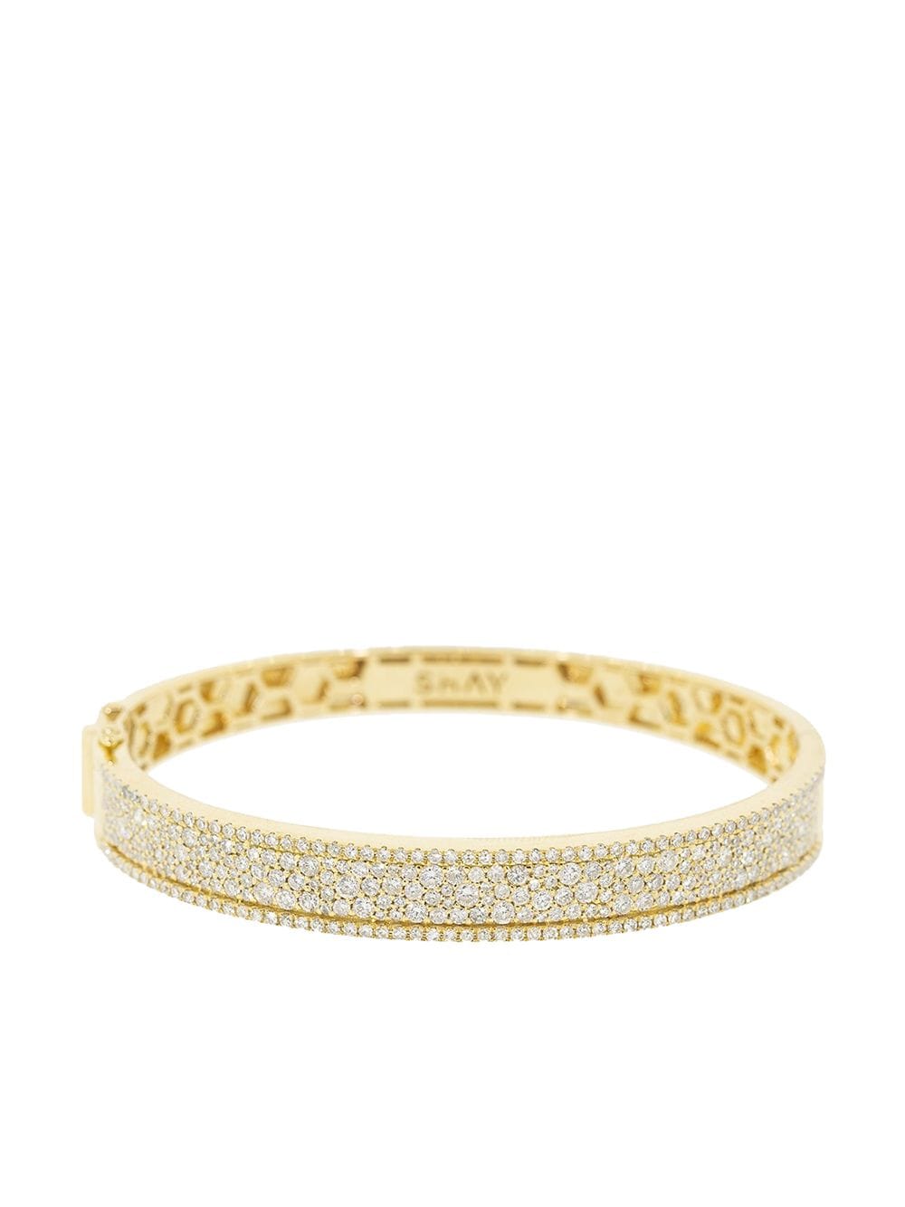Shop Shay 18kt Yellow Gold Diamond Nameplate Bangle Bracelet