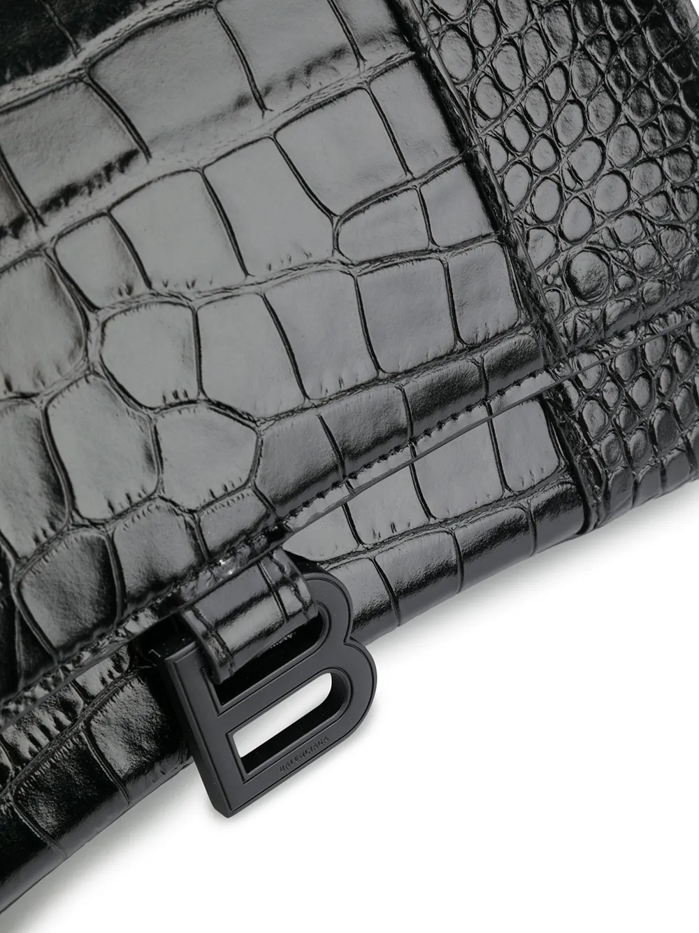 Balenciaga Croc Embossed Effect Tote Bag In Schwarz