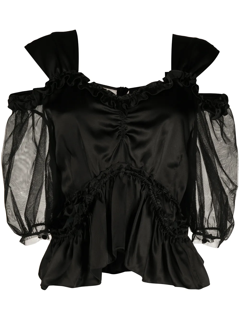 

Simone Rocha blusa con aberturas en los hombros - Negro