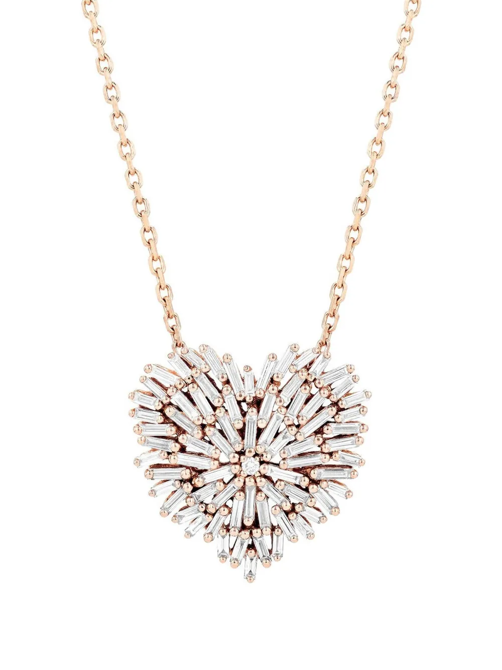 Suzanne Kalan 18kt rose gold Heart diamond necklace - ピンク Suzanne Kalan 18kt rose gold Heart diamond necklace - ピンク