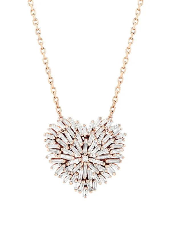 Suzanne Kalan 18kt rose gold Heart diamond necklace