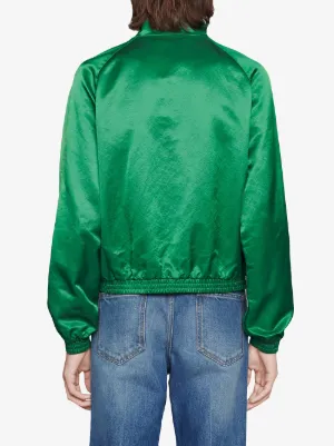 cotton viscose jacket with gucci script