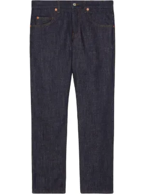 Gucci GG Jacquard Denim straight-leg Jeans - Farfetch