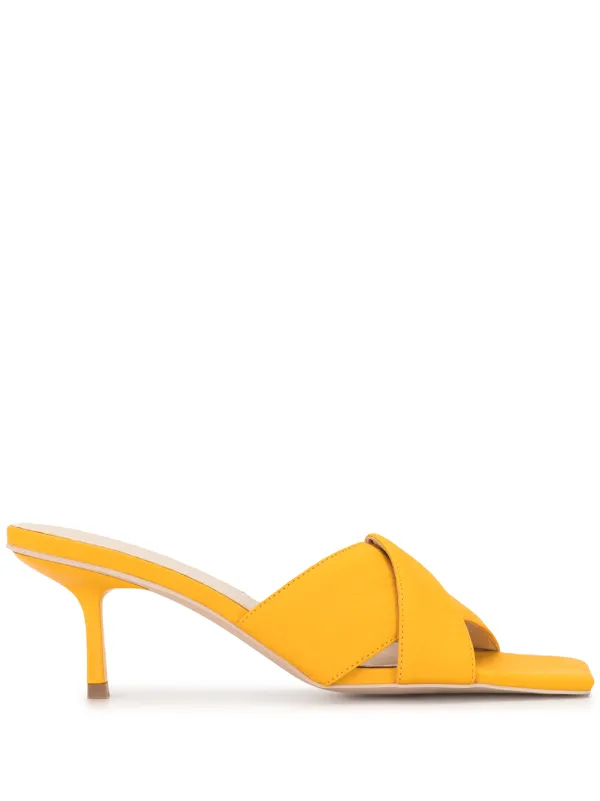 yellow leather mules