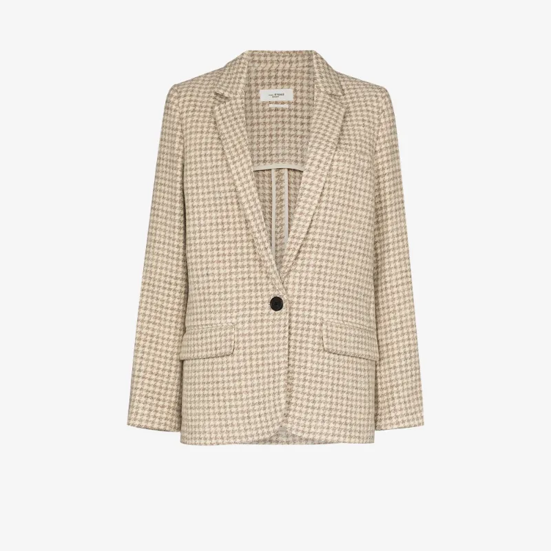 Isabel Marant étoile Womens Neutrals Charly Checked Wool Blazer