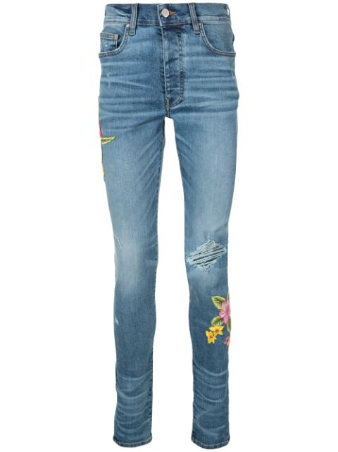 amiri jeans with flowers