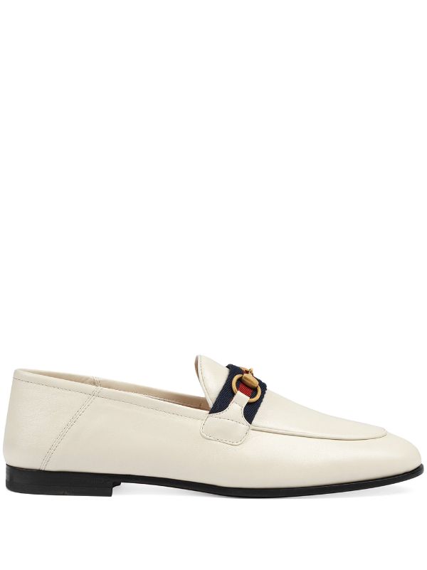 gucci white leather loafers