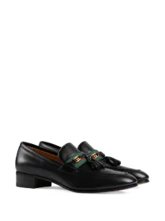 gucci leather loafer with gg web