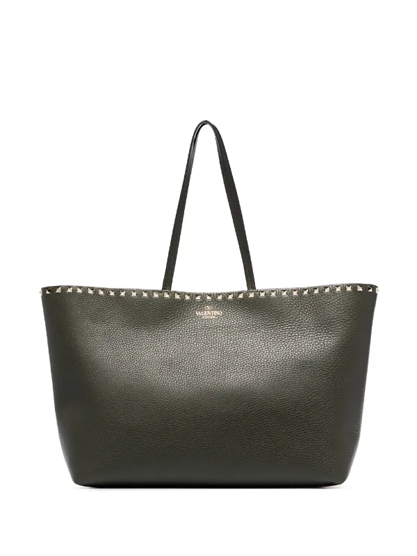 rockstud leather tote