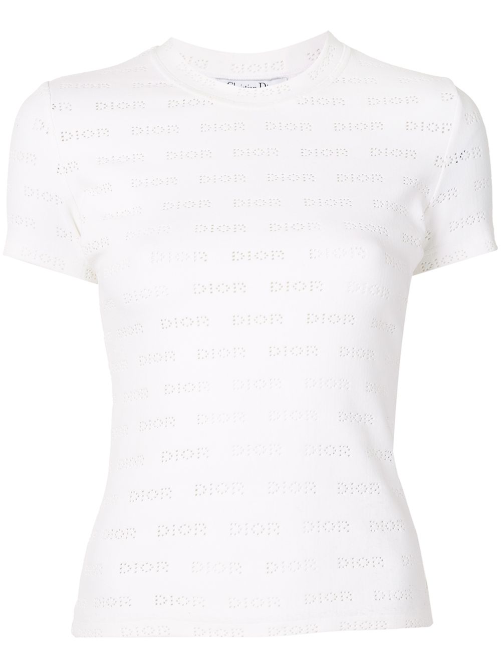 Pre-owned Dior  Dotted Logo Print T-shirt In White