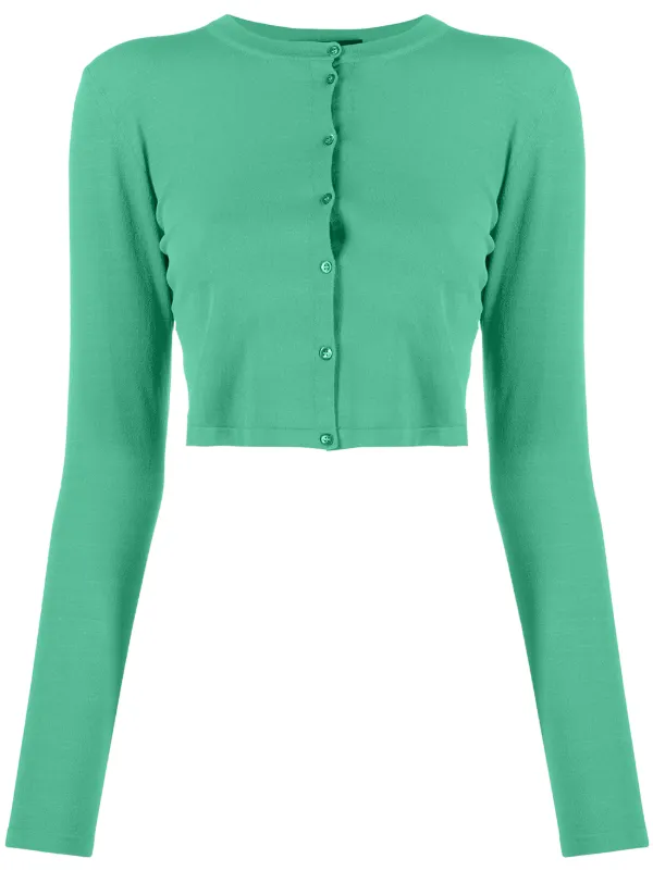 green button down cardigan