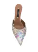 AREA crystal fringed mules