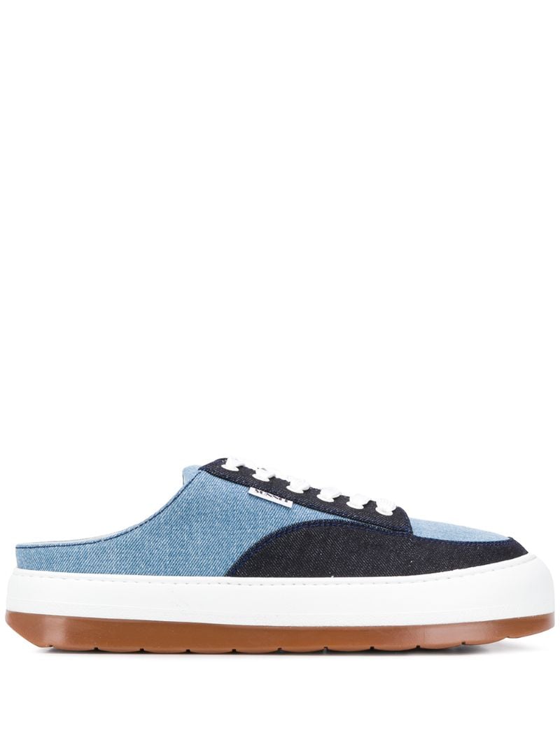 Sunnei Denim Slip-on Sneakers In Blue 