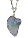 Sylva & Cie 18kt white gold diamond opal pendant