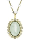 Sylva & Cie 18kt yellow gold diamond Venetian Glass Cameo Pendant