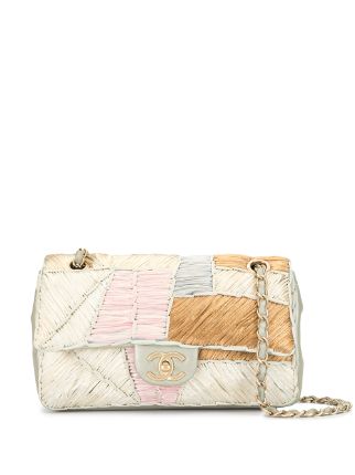 CHANEL Pre-Owned Patchwork Raffia Shoulder Bag - Farfetch