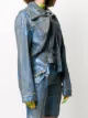 Ottolinger double collar asymmetric denim jacket
