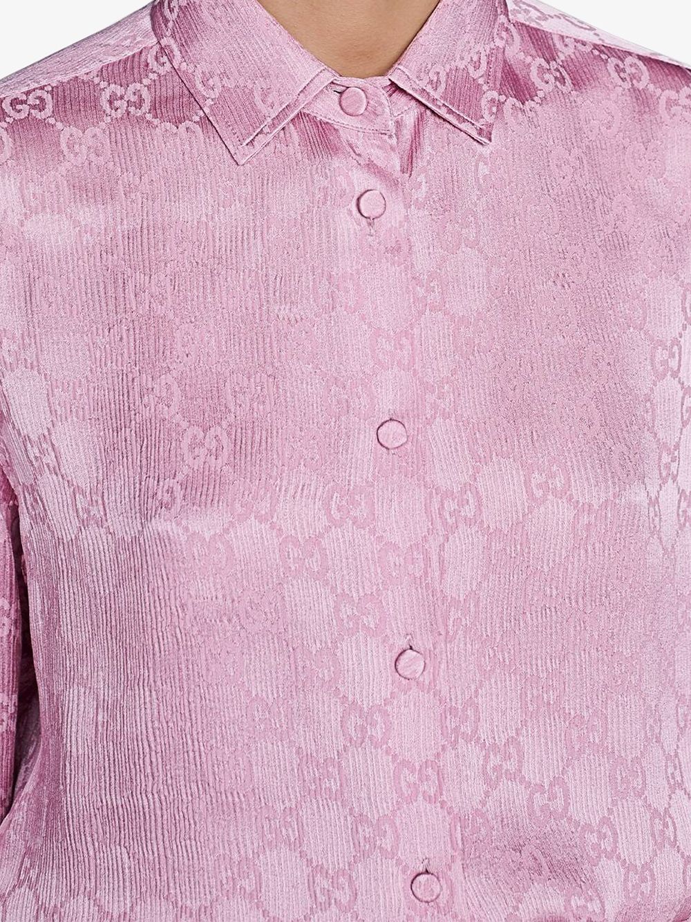 Gucci Classic GG Monogram Buttoned Shirt in Pink Silk Crepe ref.899853 -  Joli Closet