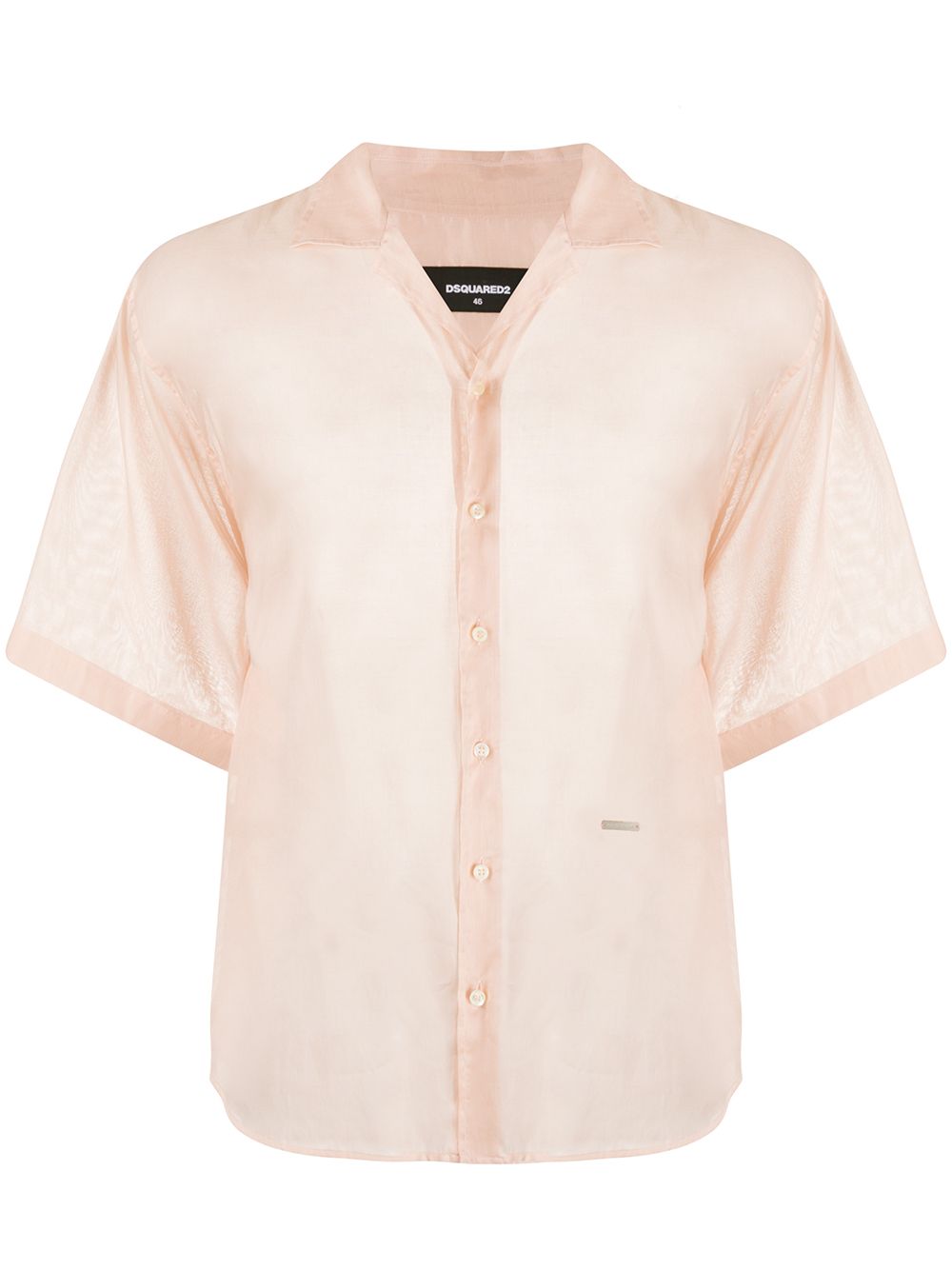 Dsquared2 Semi-sheer Short-sleeve Shirt In Orange