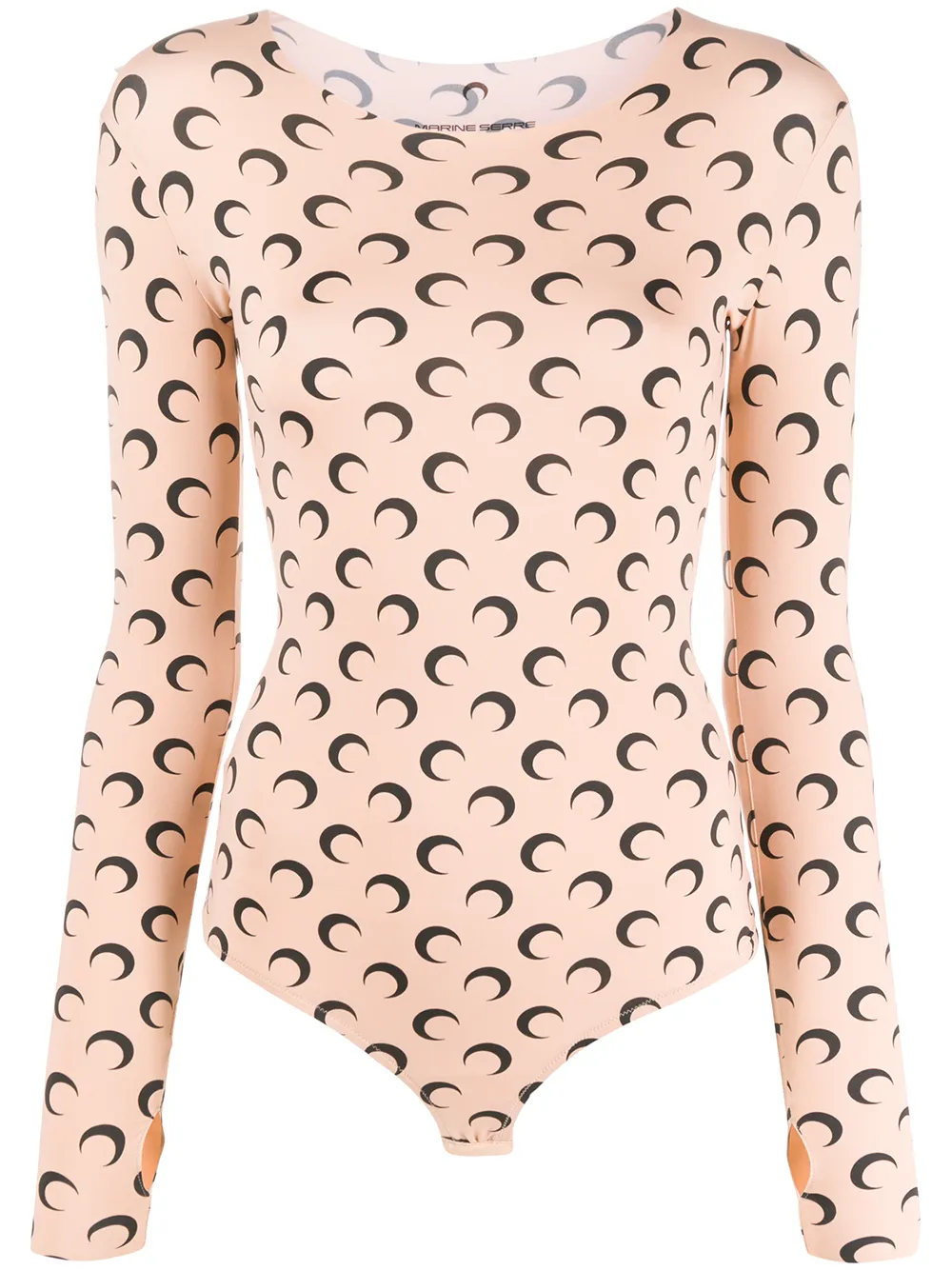 MARINE SERRE CRESCENT MOON PRINT FITTED BODYSUIT