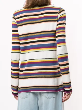 striped V-neck jumper展示图