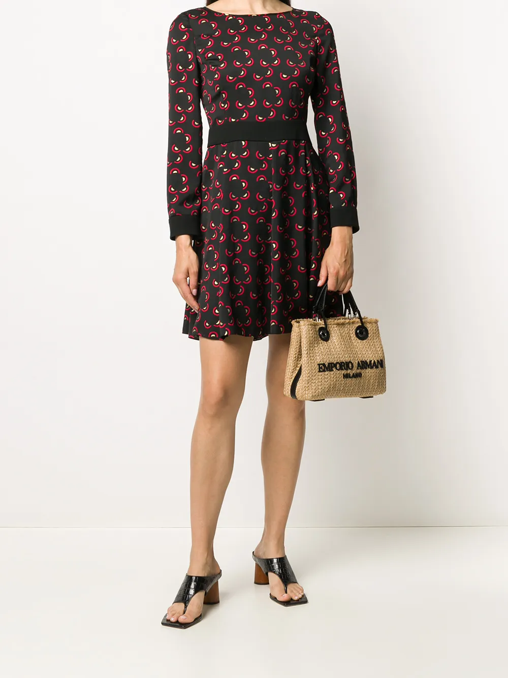Emporio Armani Mini-jurk met geometrische print - Zwart