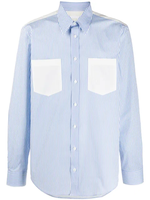 Helmut Lang striped cotton long-sleeved shirt