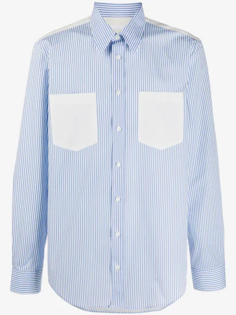 Helmut Lang Camisa mangas longas de algodão com listras